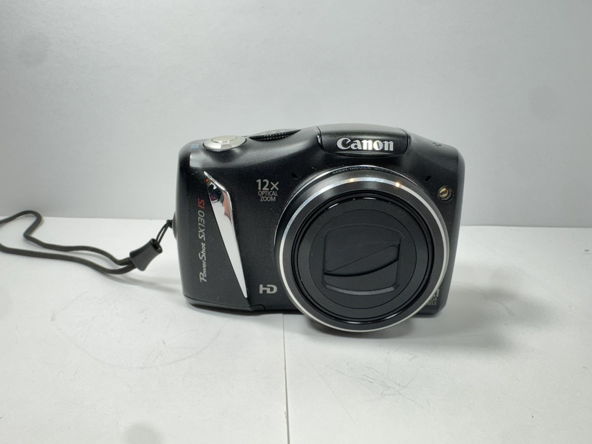 Canon PowerShot SX130 IS 12.1MP Digital Camera Working Black HD