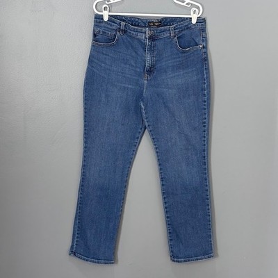 Lee Instantly Slims Relaxed Fit Straight Leg High Rise Jeans Medium Wash Wms 14