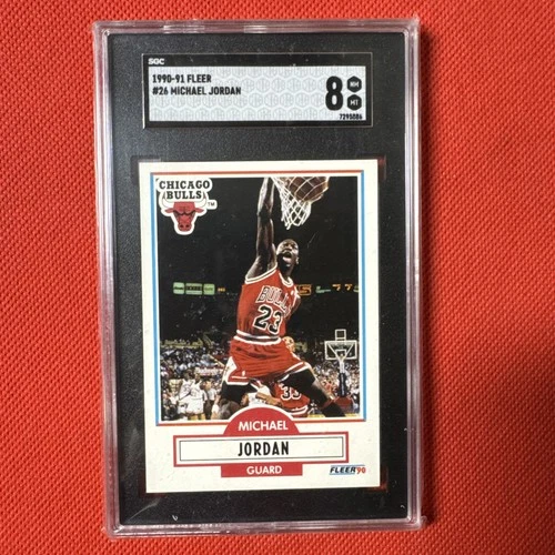 1990-91 Fleer #26 Michael Jordan SGC 8 NM MT HOF THE GOAT NBA Chicago Bulls