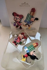 Hallmark Dashing Through the Mall Mickey & Minnie Disney Ornaments