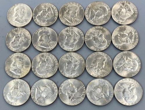 20 1963-D BU US 90% Silver Franklin 50c L23935