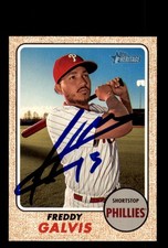 Signed Baseball Card Auto Freddy Galvis 2017 Topps Heritage #215 Phillies