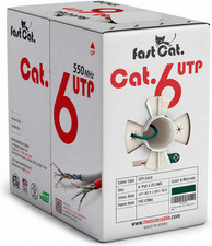 Cat6 Ethernet Cable - 23 AWG, CMR, Solid Bare Copper - 570ft - Green