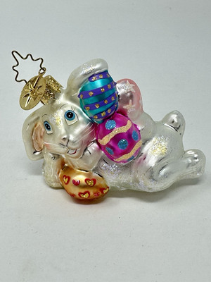 Christopher Radko  Bunny Break  Easter Ornament 2001 Rabbit