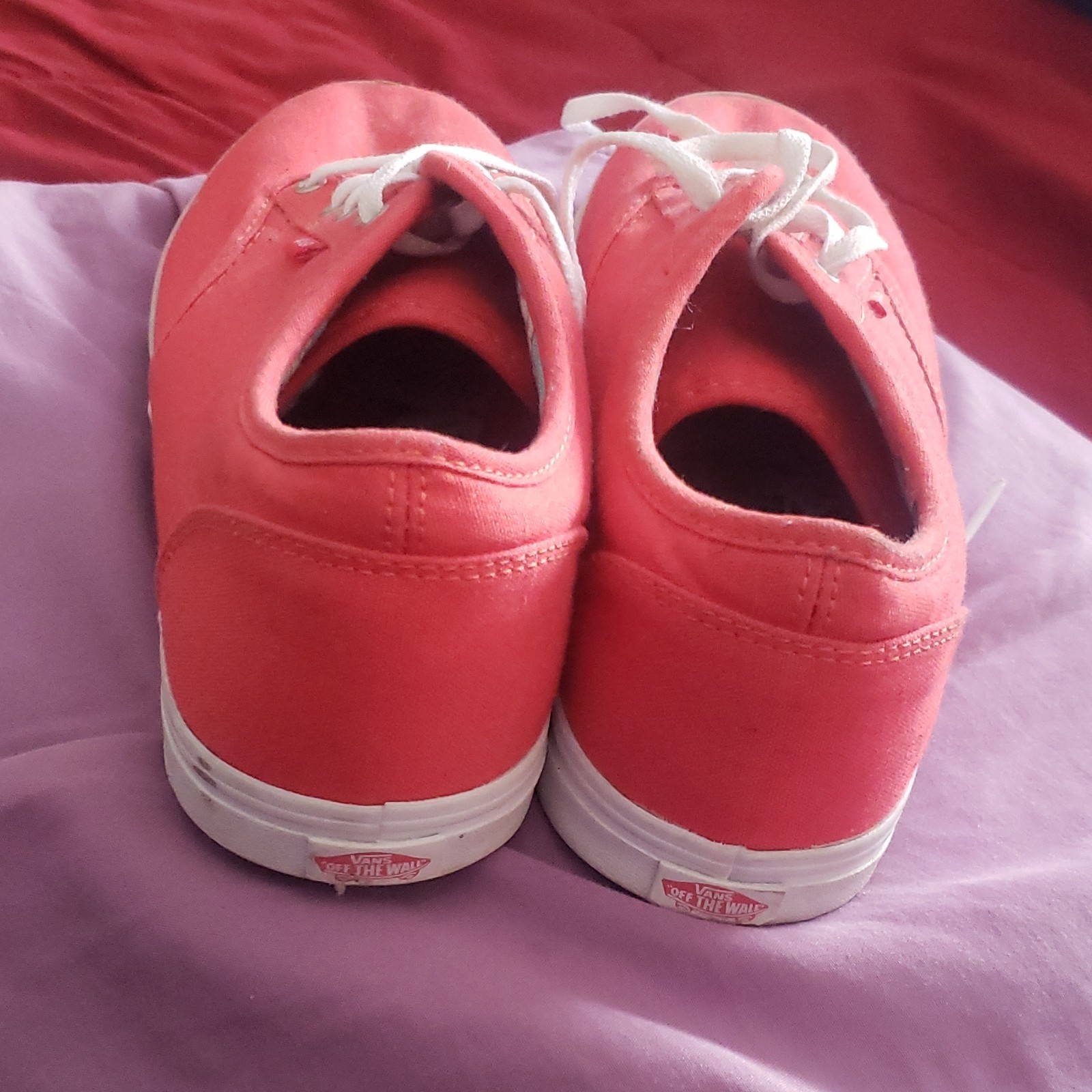 Vans Red Canvas Lace Up Men's Casual Sneakers Round Toe Rubber Sole thumbnail 3