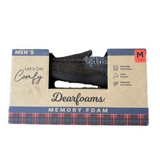Dearfoams Men's Memory Foam Comfy Brown Slippers Size M 9-10