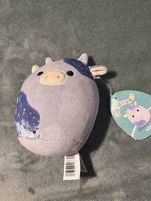 Squishmallows Marzio Mini Cow Plush Toy Purple Blue Washable 2024