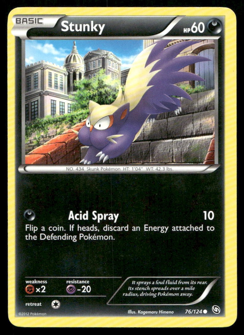 Stunky 76/124 Common Dragons Exalted Pokemon Moderately Played