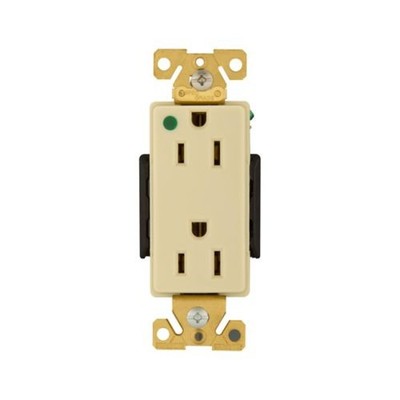 Eaton Wiring Devices 8262LTV - Recp HG LT Deco Dup 15A125V 2P3W B&S IV - 1EA