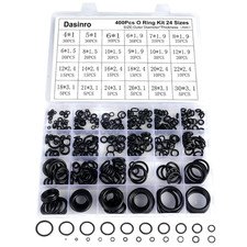Rubber O Rings Assortment Kit 400Pc 24 Sizes Nitrile Seal Set Plumbing Auto