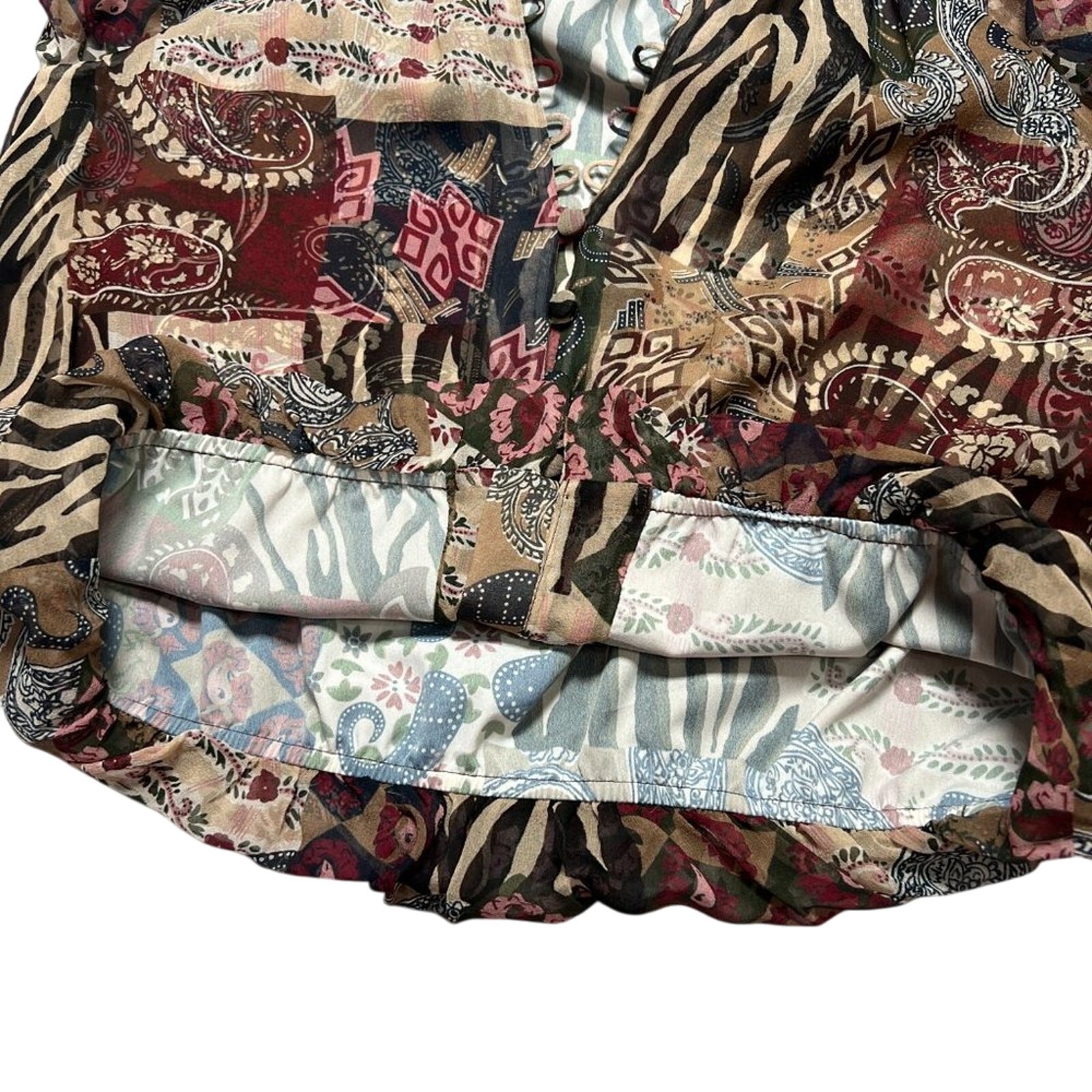 Veronica Beard Jayce Blouse Silk Patchwork Print … - image 10