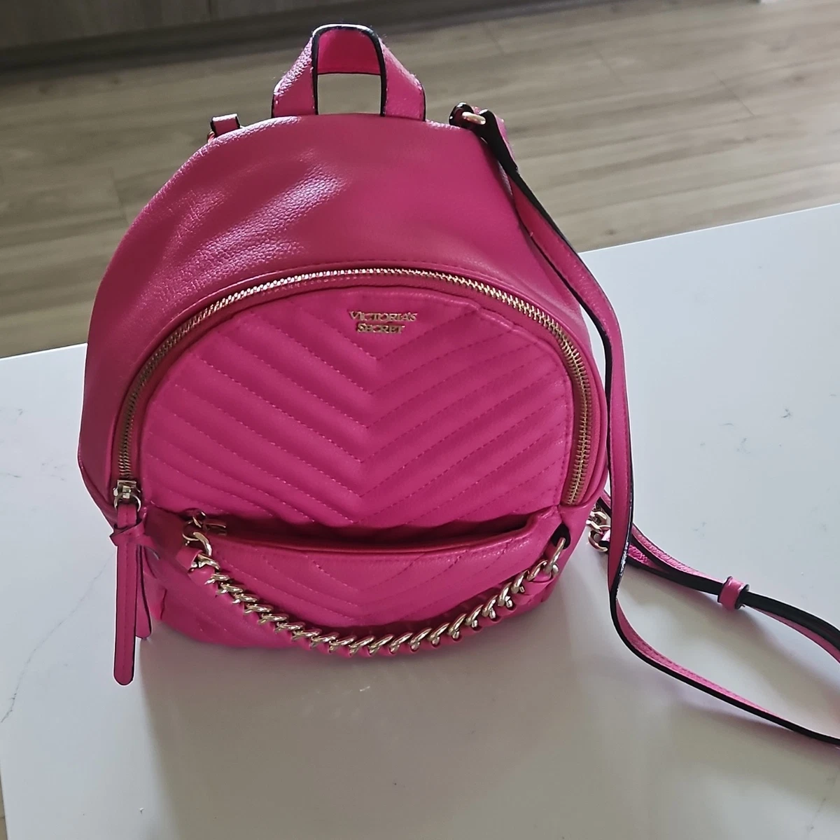 Dolls Victoria\'s Secret Gem Pink Quilted Mini Essential Stylish Backpack Victorias secret pink velvet mini backpack | Mercari main image 3