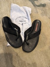 Sandali donna Prada vintage neri in pelle con tanga misura 37,5