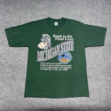 Vintage 1995 Logo 7 University Of Michigan State Spartans T-Shirt XL RARE MENS