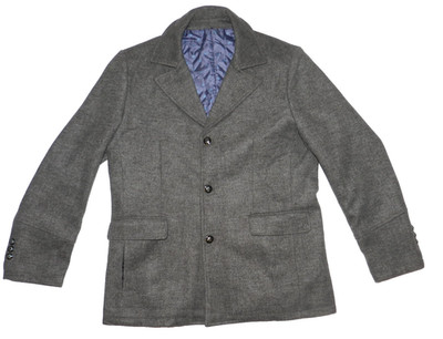 JINGPINGFUSHI Jacket Mens Brown Wool Blend Sport Coat Overcoat Academia Sz L