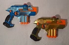 Nerf Tiger Lazer Tag Phoenix LTX Blaster Guns Blue & Gold Set Tested Working