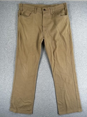 Vintage Levi's Sta-Prest Pants Mens 34x30 Brown Bootcut Canvas USA