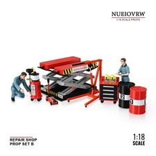 Diorama 1/18 Auto Reparatur Modell Set Garage Werkstatt Tuning Prop Zubeh&ouml;r