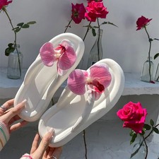 EVA Flip Flops Anti-slip Summer Herringbone Slippers Butterfly Orchid Clip O