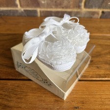Vintage Lullaby Baby Girl Shoes - White Lace - Size 0 1-3 Months