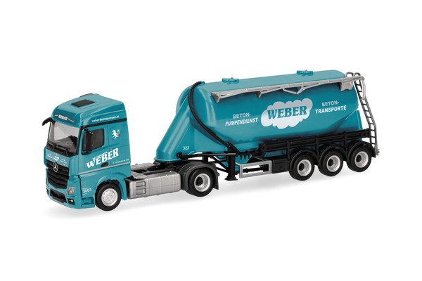 Herpa 320351 Mercedes-Benz Actros ´18 Streamspace Eutersilo-Sattelzug Weber B...-image