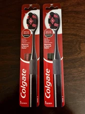 2 New Colgate Optic White Charcoal Soft Toothbrushes
