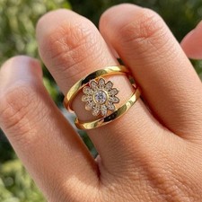 2Ct Round Cut Lab Created Diamond Women's Engagement Ring 14K Yellow Gold Finish