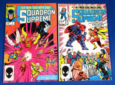 Squadron Supreme #1 #2  1985 Marvel Comics Higher Grade Copper Age