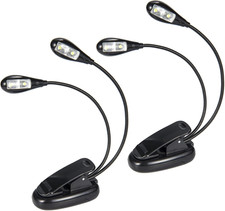 2 Pack Clip On Music Stand Light Dual Arm USB Reading Lamp Piano Book Light LEDS