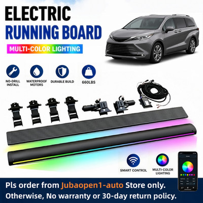 2PCS Electric Running Boards Fit For Toyota sienna Hybrid 2021-2026 W LED Light