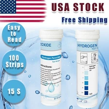 MERYDI-Hydrogen Peroxide H202 Test Strips, 0-100 PPM, Hot Tub and Pool 100 Count