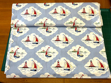 1m CATH KIDSTON Albertina Cotton Duck Fabric 150 Wide  Sailing Boats Lighthouses