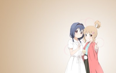 Anime yuru yuri girls two women simple background Custom Gaming Mat Desk