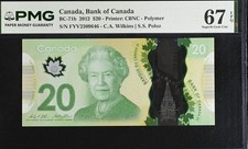 Canada 20 Dollars 2012 Polymer P 108 Wilkins Poloz Superb Gem UNC PMG 67 EPQ