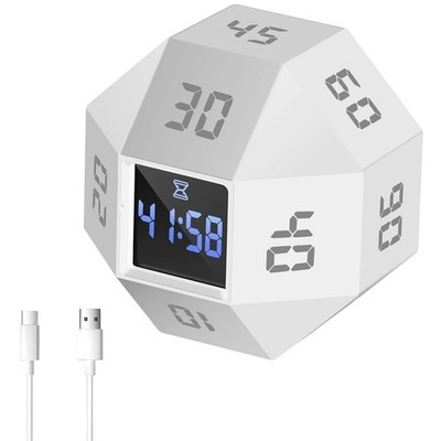 Drehbarer Timer mit kleinem Bildschirm 3 Modi 11 voreingestellte Zeiten Produktivität Flip6932