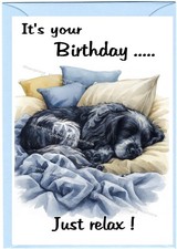 Cocker Spaniel Blue Roan Dog Birthday Card (4"x 6") blank inside - by Starprint