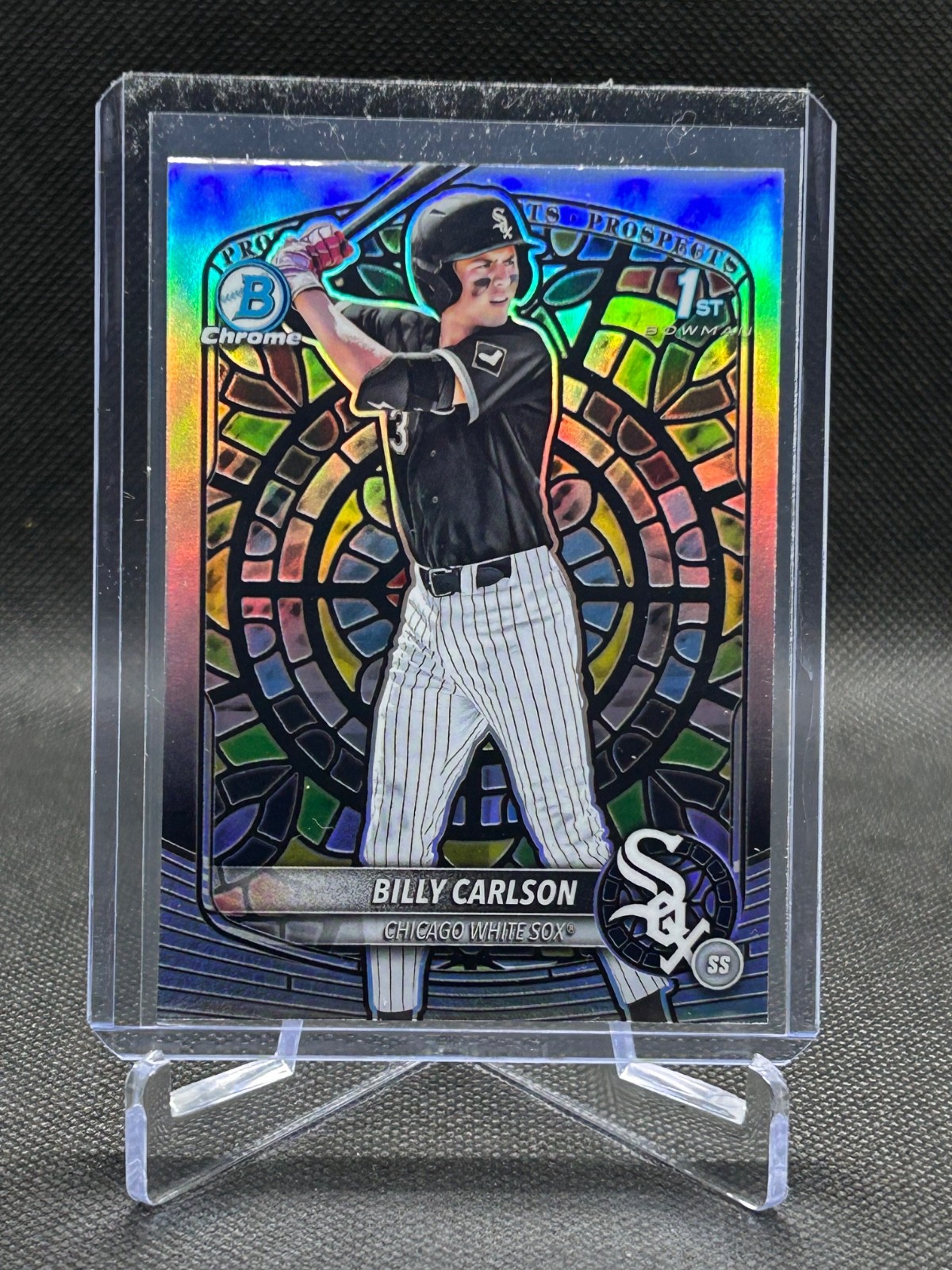 Billy Carlson 2025 Bowman Draft ETCHED IN GLASS SP Variation Card #BDC-10