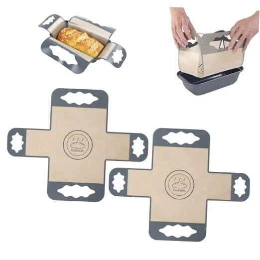 2 Pcs Silicone Bread Loaf Pan Liners, Reusable Food-Grade Silicone Bread Gray