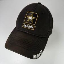 U.S. ARMY Hat Baseball Cap Men's Adjustable Black Retired Veteran