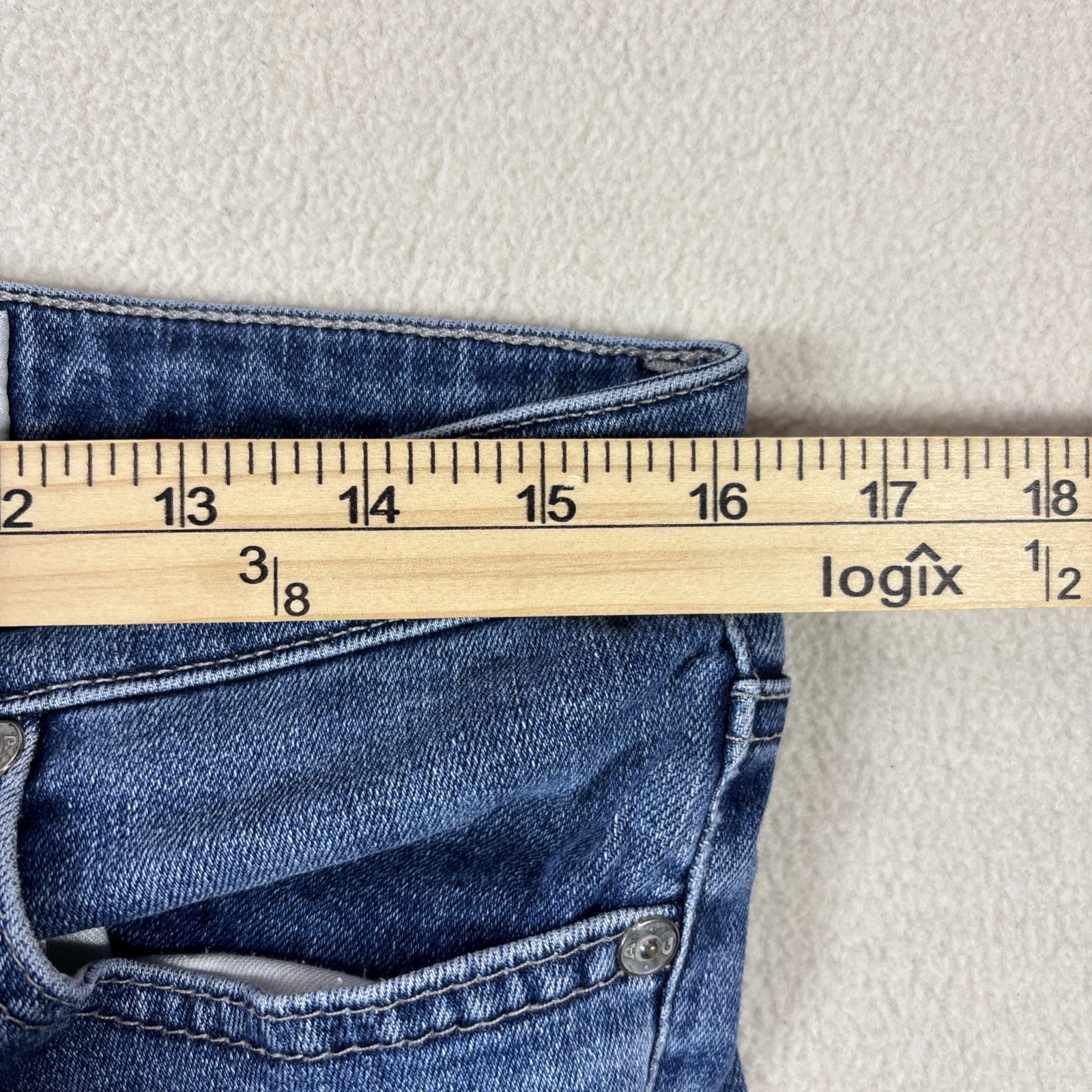 AG ADRIANO GOLDSCHMIED THE ANGEL Mid Rise Boot Cut Jeans Medium Wash 32x32 (29) thumbnail 6