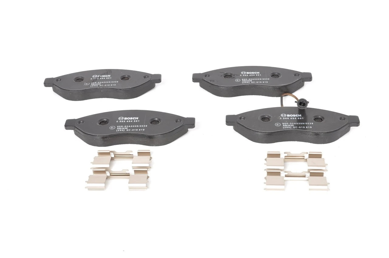 Kit plaquettes de frein Bosch 0986494581 compatible Fiat 4253 57 pour étrier à disque