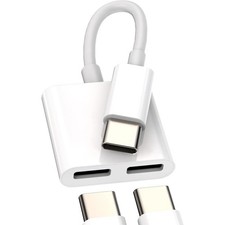 Charger and Headphone 2 in 1 USB Type C to 3.5mm Aux Audio Cable Cord Adapter