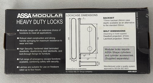Assa Abloy 2788 Cassa Modulare Deadlock 50mm Backset Resistente Cromo Satinato - Foto 11 di 11