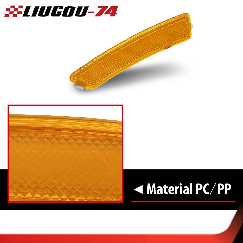Par de luces marcadoras laterales reflectoras de parachoques delantero aptas para Lincoln MKZ 2013-2016 Foto 4 de 4