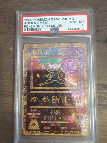 New Cert Swirl Pokémon 2000 Movie TCG Ancient Mew 2000 PSA 8