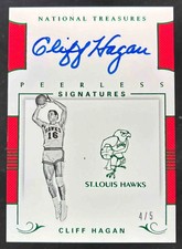 2018 National Treasures Peerless Signatures Emerald #PS-CHG Cliff Hagan Auto /5