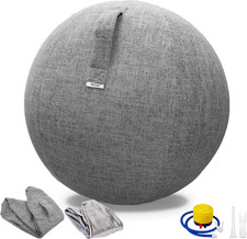 Exercise Ball Chair with Fabric Cover, Pilates Yoga Ball Chair for Home Office D
