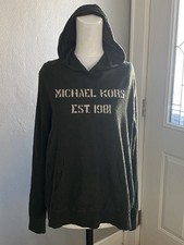 Michael Kors Extrafine Merino Wool Hoodie Green Men's Large, Fits Like A Large