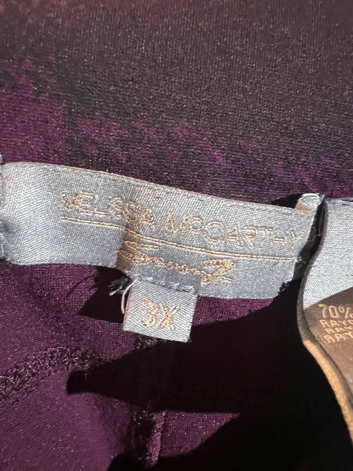 Leggings gruesos a cuadros Melissa McCarthy Seven para mujer talla 3X púrpura y negro Foto 3 de 4