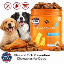 Natural Flea  Tick Dog Chews   Chicken Flavor, Fast-Acting, Long-Lasting, Healt